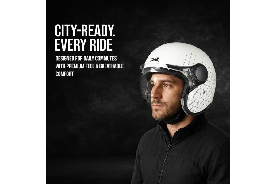 TVS Cruisetown Open Face Helmet Half Face Helmet for Riders
