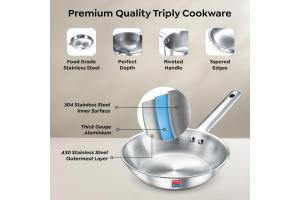 Prestige TRIPLY 4 Pc Cookware Set | TRIPLY Splendid | Fry Pan 22cm/1.9