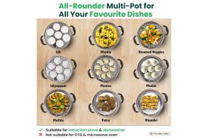 The Indus Valley Stainless Steel Idli Maker/Momo Maker/Multi Kadai